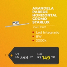 ARANDELA PAREDE HORIZONTAL 8W 3000K CROMO STARLUX - 07347